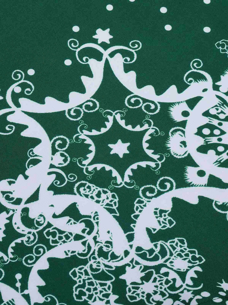 Rot 1950er Weihnachten Schulterfrei Schneeflocke Kleid