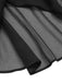 Schwarz 1950er V-Ausschnitt Perlmuttknöpfen Kleid