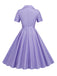 1950er Fensterscheibe Kariertes Revers Swing Kleid