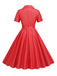 1950er Fensterscheibe Kariertes Revers Swing Kleid