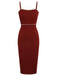Rot 1960er Solide Perlengestricktes Sling Kleid