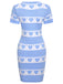 1960er Kurzärmeliges Herz Strickkleid