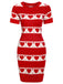 1960er Kurzärmeliges Herz Strickkleid