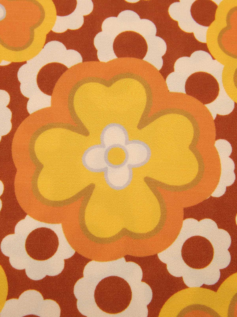 1960er Krawattenkragen Blumen Ärmellos Top