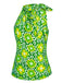 1960er Krawattenkragen Blumen Ärmellos Top