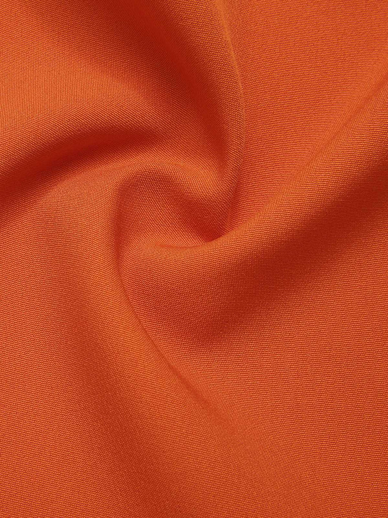 Orange Rot 1960er Solide Knöpfen Rock mit Gürtel