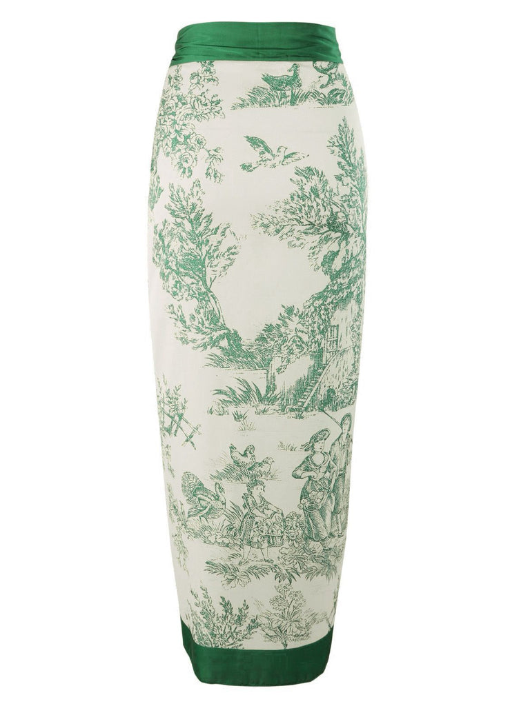 1960er Tinte Blumen Patchwork Schnüren Cover-Up