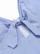 Blau 1930er Streifen Cutout Wide Strap Jumpsuit