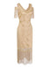 1920er Paillette Perlen Quasten Gatsby Kleid