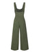 Armeegrün 1930er Lockerer Plissierter Jumpsuit