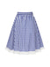Blau & Weiß 1950er Spitze Patchwork Plaid Rock