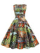 1950er Waldtier Allover Print Kleid