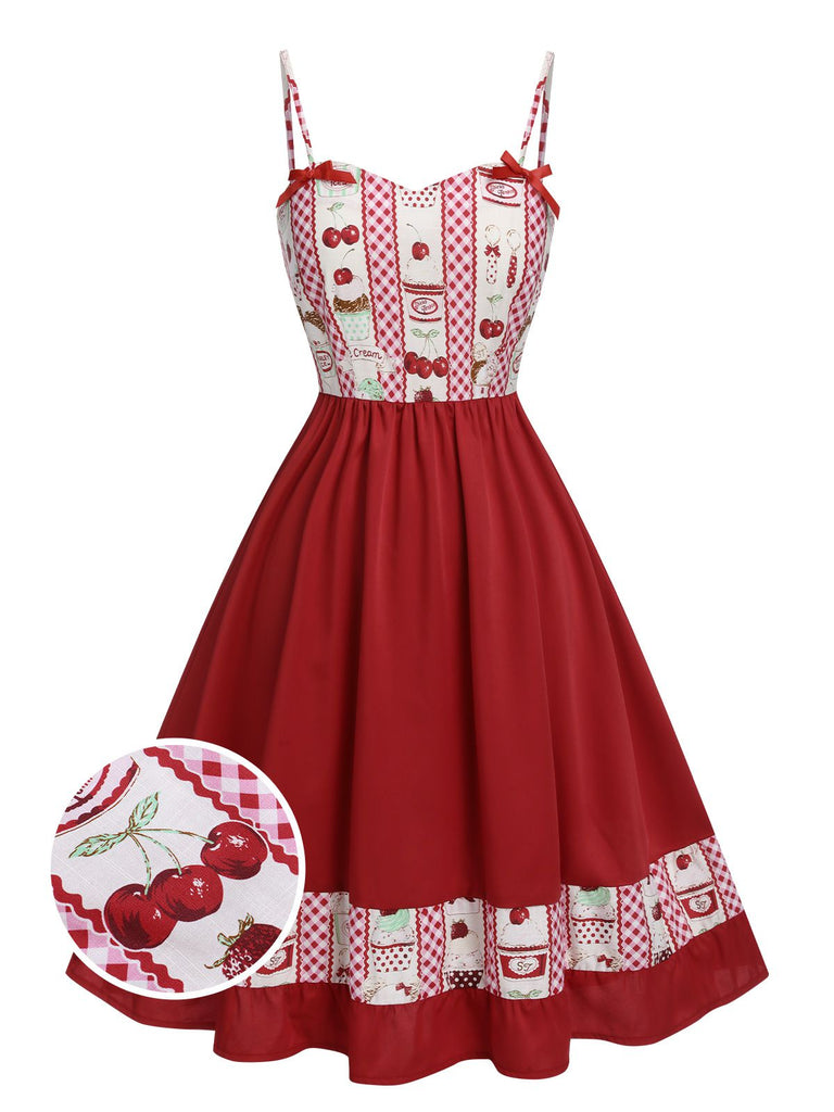 [Vorverkauf] Rot 1950er Kirsche Cupcake Träger Kleid