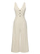 Apricot 1930er Solid Button Bogen Jumpsuit