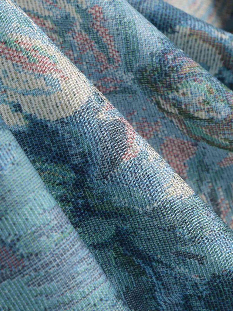 Blau 1950er Lotus Malerei Bogen Rock