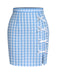 Blau 1960er Plaid BowKnot Rock