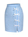Blau 1960er Plaid BowKnot Rock