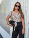 Beige 1930er Tupfen Herzförmiger Hals Patchwork Jumpsuit