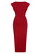Red 1960er Solid Cutout Twist Slit Kleid