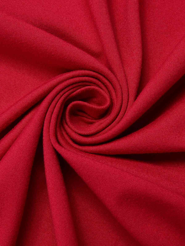 Red 1960er Solid Cutout Twist Slit Kleid