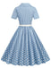 1950er Polka Dots Revers Swing Kleid mit Gürtel