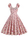 1950er Gänseblümchen Binden Swing Kleid