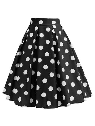 Retro 1950er Polka Dots Solide Rock