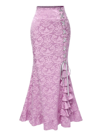 Vintage 1930er Punk Schnürung Meerjungfrauenrock