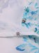 Weiß 1960er Blumen Chiffon V-Ausschnitt Kleid