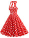 1950er Polka Dot Halter Kleid mit Gürtel