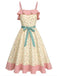 Rot 1950er Erdbeere Rüsche Kleid mit Gürtel