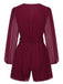 1950er Chiffon Laternenärmel Waist Krawatte Romper