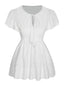 1940er Binden Flügelärmel Bestickt Bluse