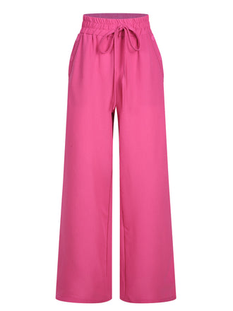 1940er Solid Elastic Waist Loose Pants