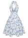 [Vorverkauf] Rosa 1950er Blumen V-Ausschnitt Kleid