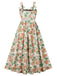 Multicolor 1950er Schnürung Blumen Kleid