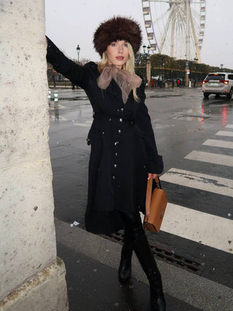 1950er Solide Stehkragen Mantel mit Knöpfen