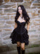 2PCS 1970er Steampunk Spitze Korsett & High-Low Rock