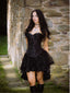 2PCS 1970er Steampunk Spitze Korsett & High-Low Rock