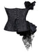 Schwarz 1970er Steampunk Rüschen Spitze Patchwork Korsett