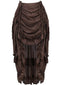 1970er Gothic Steampunk Wrinkle High Low Hem Skirt