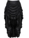 1970er Gothic Steampunk Wrinkle High Low Hem Skirt