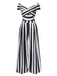 Schwarz Beetlejuice Kostüm 1960er Schulterfrei Stripes Jumpsuit