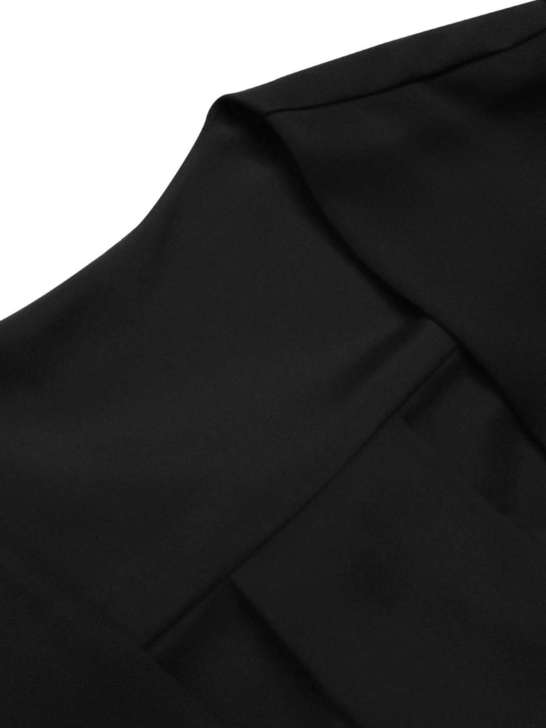 Schwarz 1950er Solid Bow Short Jacket