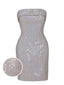 Silver 1970er Bandeau Sequin Pencil Dress