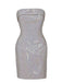 Silver 1970er Bandeau Sequin Pencil Dress