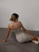 Silver 1970er Bandeau Sequin Pencil Dress