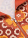 Orange 1960er Cartoon Blumen Revers Romper