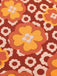 Orange 1960er Cartoon Blumen Revers Romper