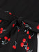 [Größentabelle] Schwarz 1950er Red Kirsche Patchwork Swing Kleid